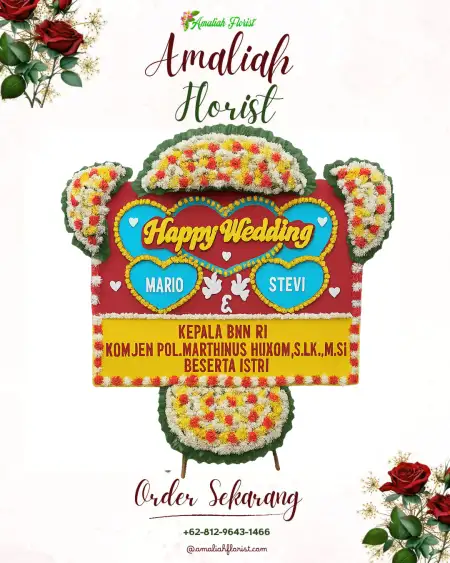 Papan Bunga Pernikahan Suter